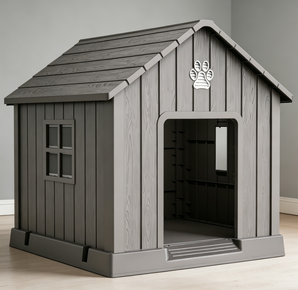 Coffee Resin Dog House with Vents - Image 2