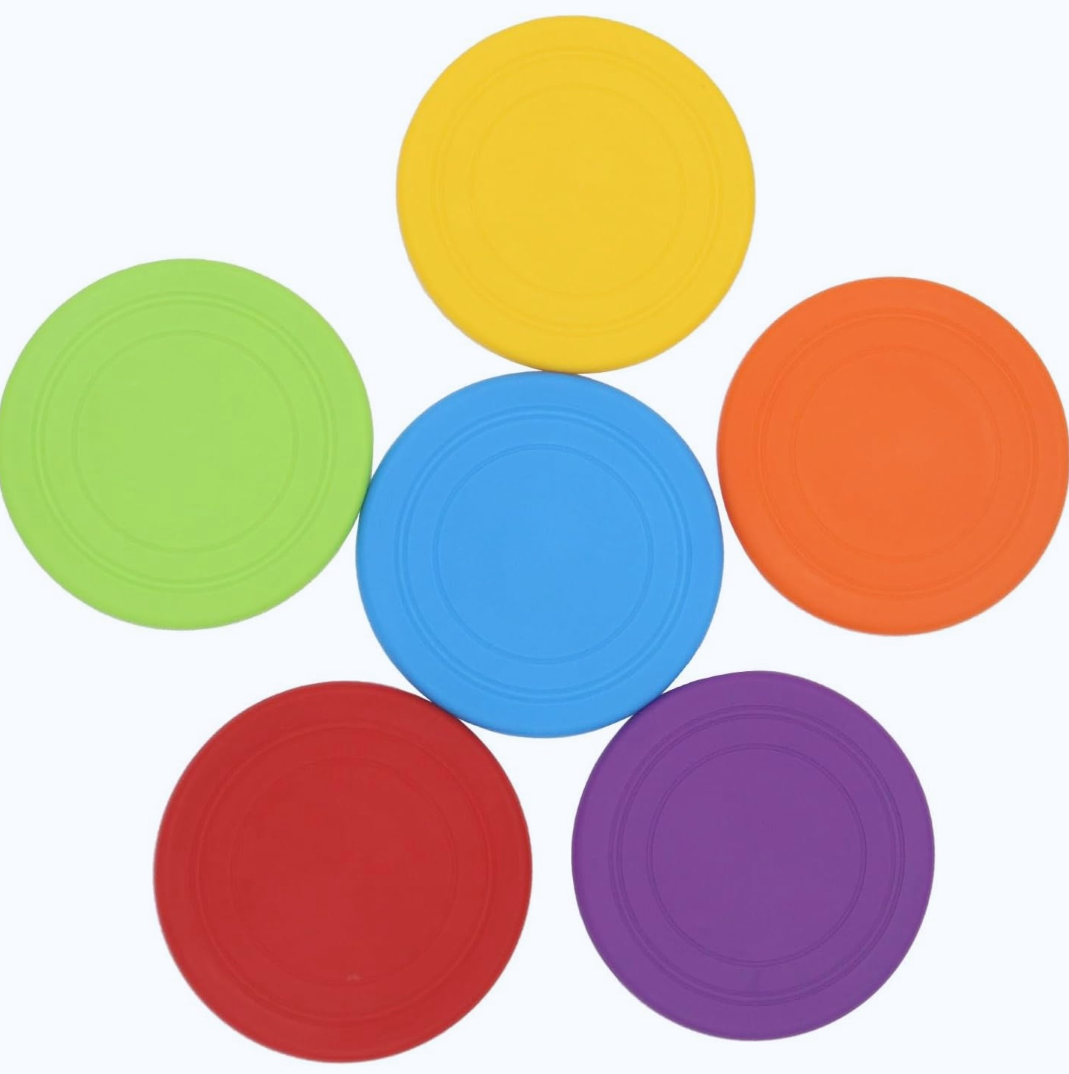 4-Pack 7" Soft Rubber Flying Discs Colorful