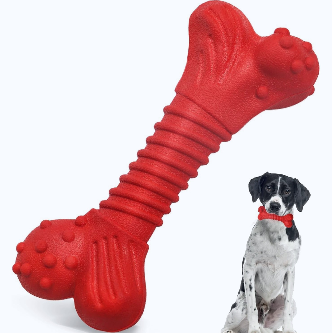 2-Pack Beef-Flavored Natural Rubber Chew Toy Red Medium Large
