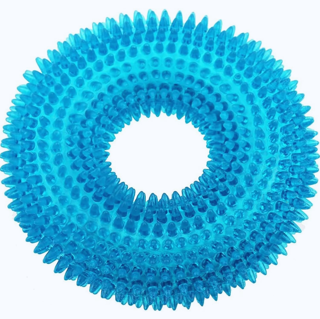 4-Pack 4.92" Crystal Blue Donut Squeaky Float Toy