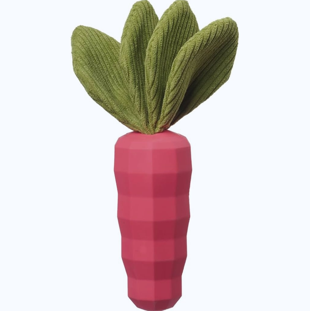 2-Pack Squeaky Rubber Carrot Chew Toy for Aggressive Chewers